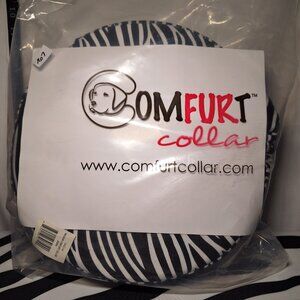 COMFURT COLLAR Stuffed Not Inflatable Dog & Cat Recovery Collar, Zebra, Medium
